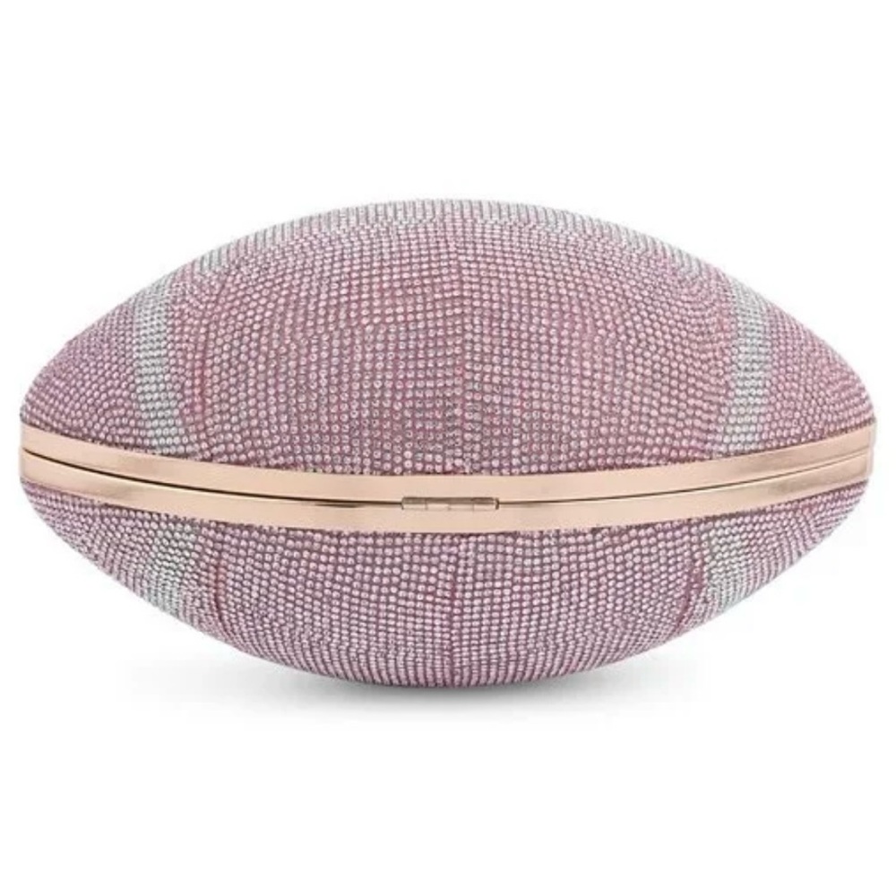 JOSEPH D'AREZZO Crystal Football Bag Rhinestone Crossbody Clutch NWT - Picture 4 of 7